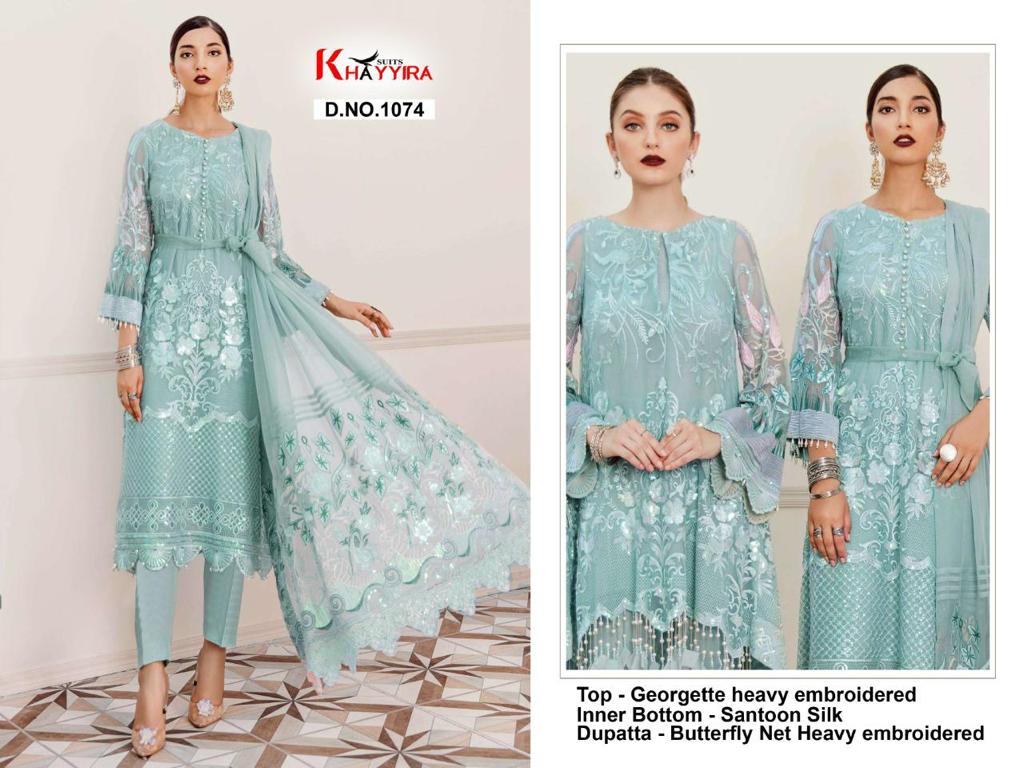 PAKISTANI SUITS D NO 1074 BY KHAYYIRA